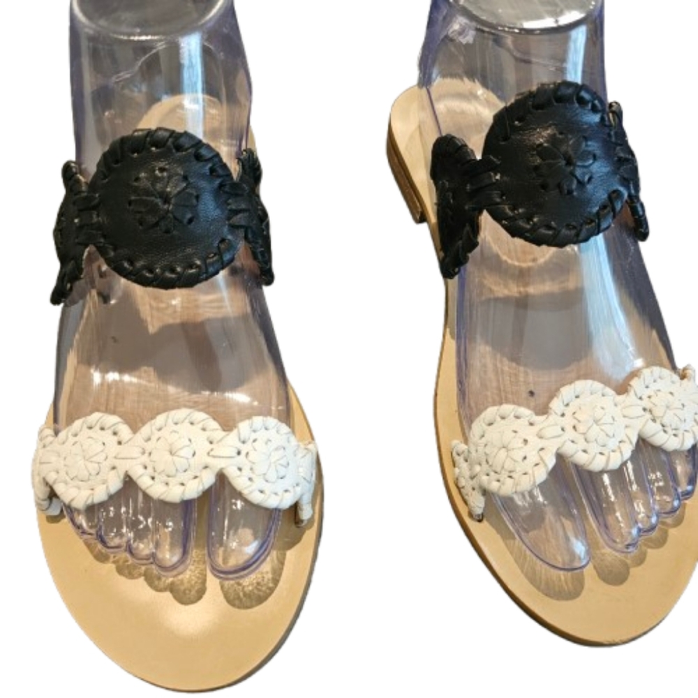 Jack Rogers Black And White Lauren Sandal - Picture 3 of 11